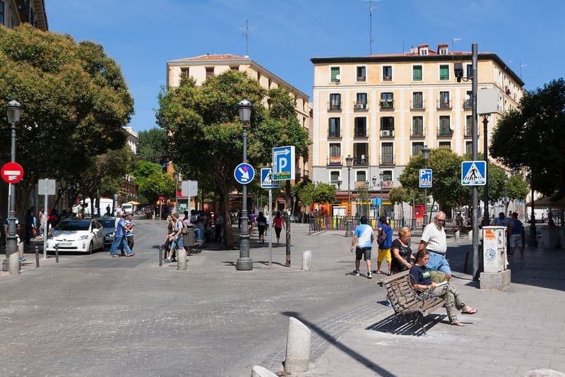 Plaza de Lavapiés in the summer sun