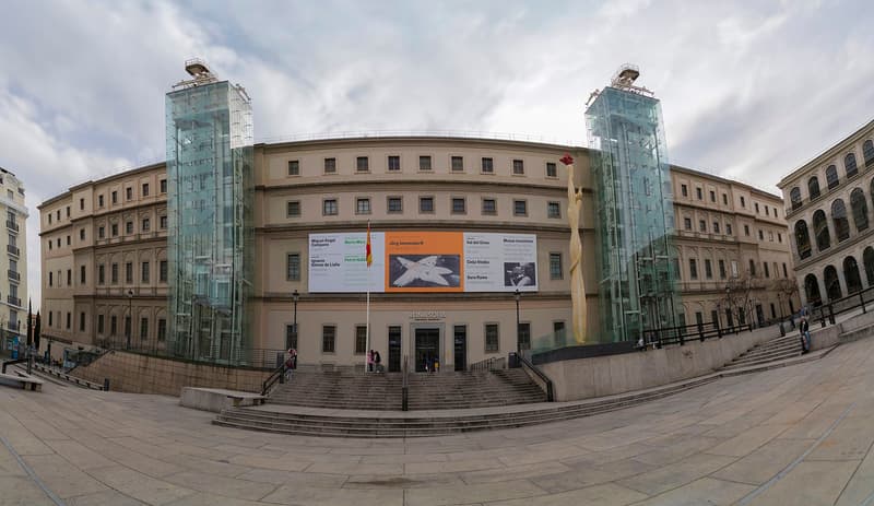 The exterior of the Museo Reina Sofia in Madrid, a few minutes on foot from Atocha station